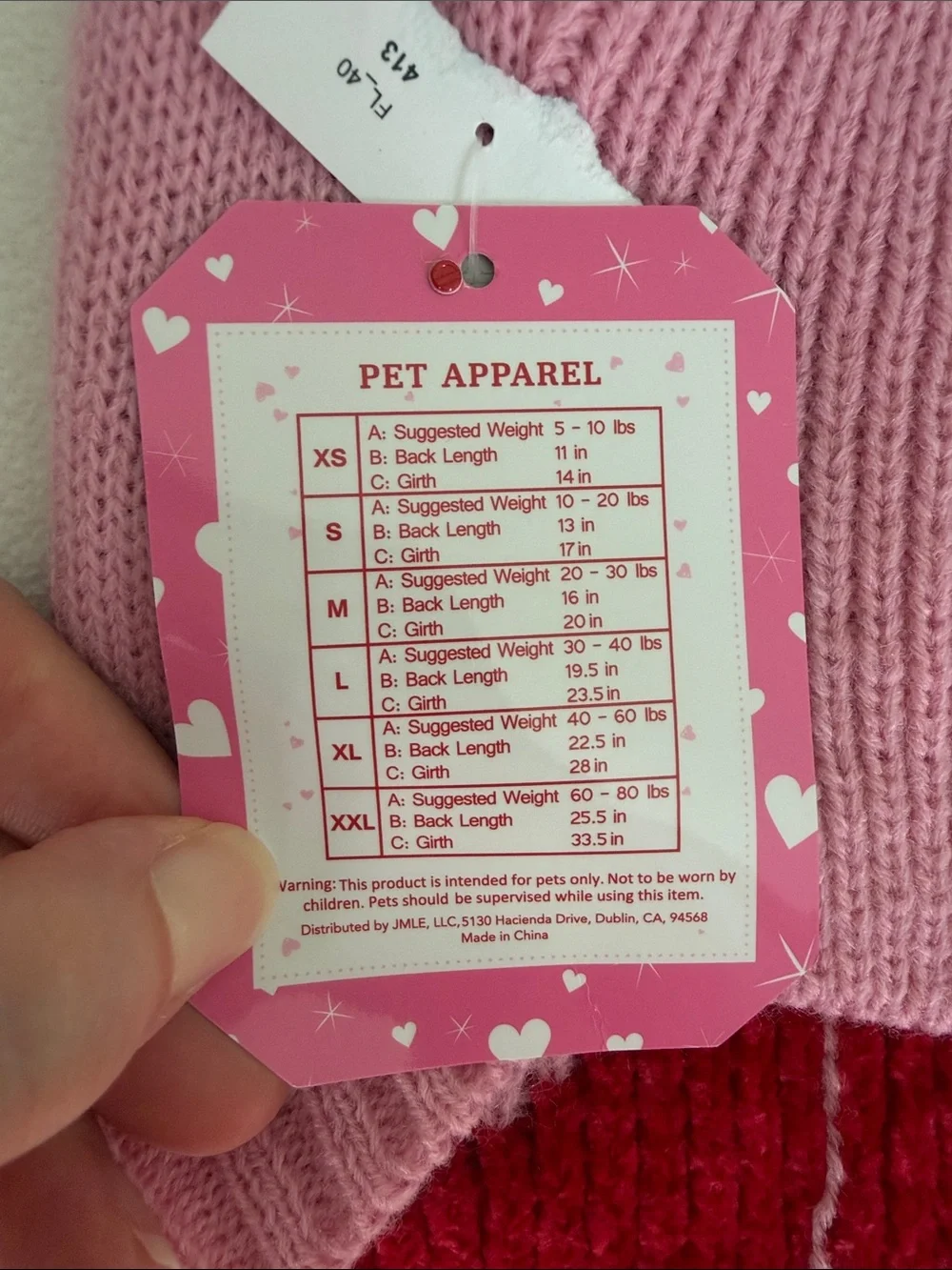Pet Apparel cozy pink